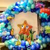 168 Pieces Ocean Theme Balloon Set Cartoon Fish Aluminum Foil Balloon Birthday Party Gender Reveals Aquarium Background Layout