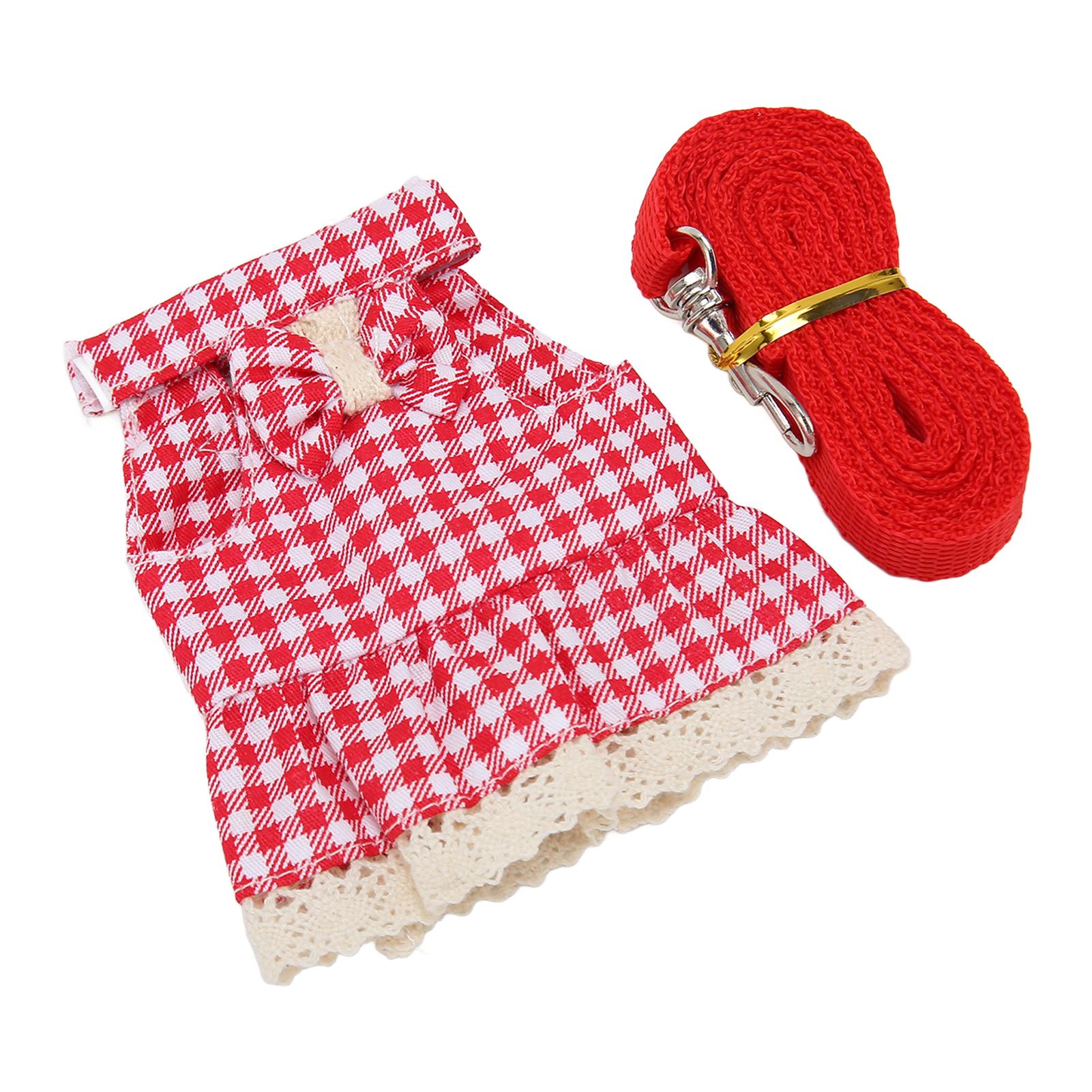 

Набор поводка-шлейки для кролика, регулируемый, мягкий, удобный, платье-шлейка для кролика с поводком для ежедневных прогулок мелких животных, S S