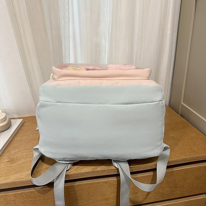 Farbblock Studenten Schultasche Damen Rucksack mit großer Kapazität