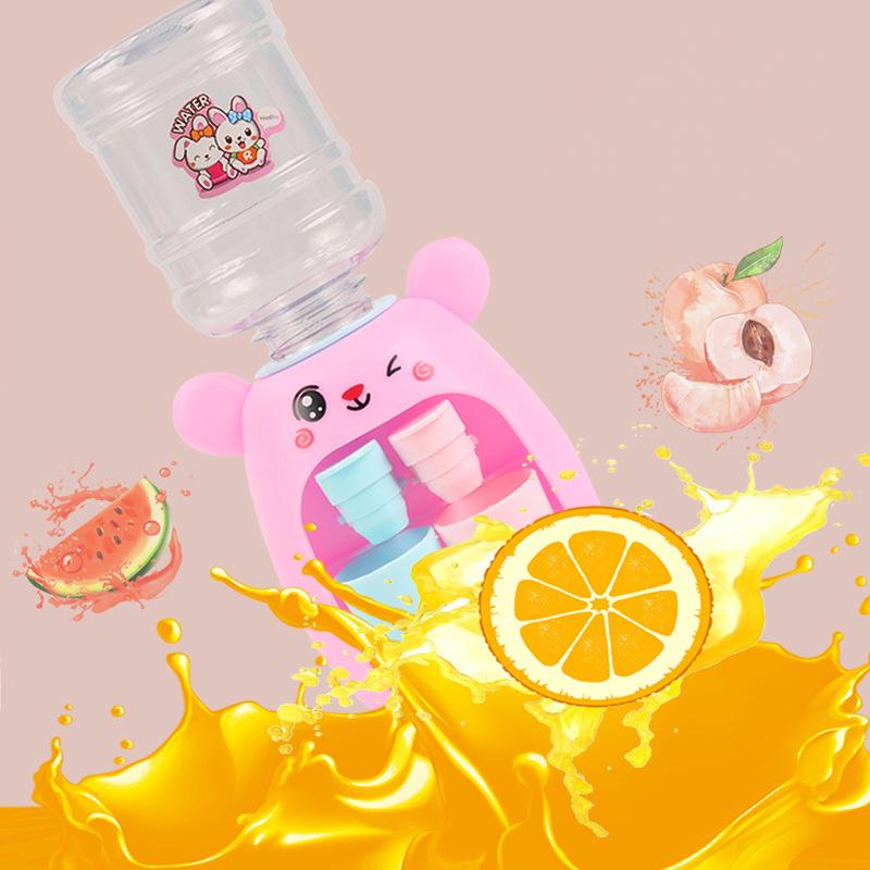 1Pc Mini Water Dispenser For Children Kids Gift Cute Cold/Warm Water Juice Milk Drinking Fountain Simulation Cartoon Kitchen Toy