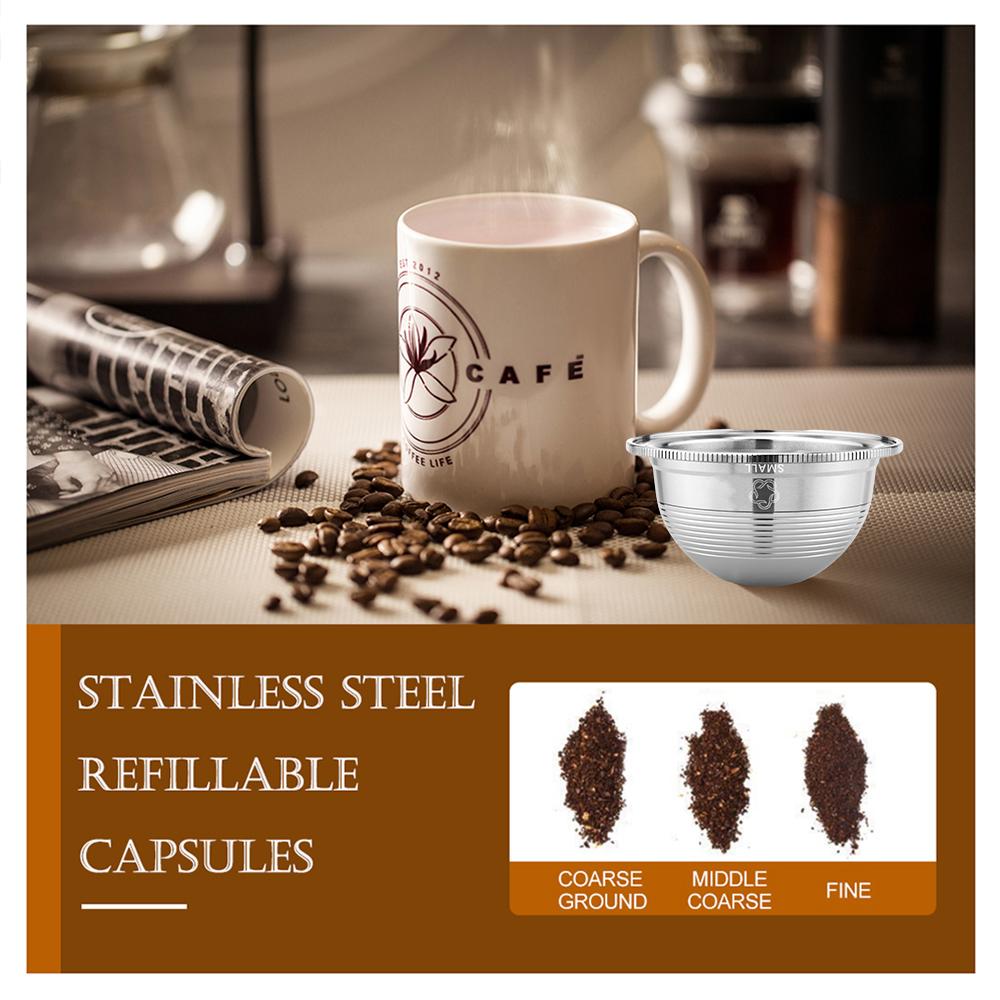 Stainless Steel Coffee Capsules Vertuoline Pod Filters Cup 70ml Brewing Volume Reusable Refillable Coffee Capsule