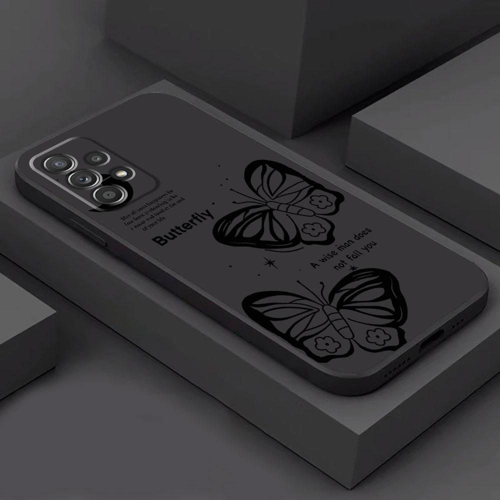 INS Retro Butterfly Phone Case for Samsung Galaxy A11 A21s A34 A22 A54 A13 A73 A52 A33 A72 A42 A32 A24 A12 A14 A53 A23 Cover