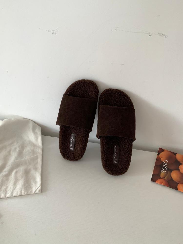 Korean version of the classic simple and generous soft bottom with open-toed lazy one-pedal Mao Mao Birken slippers