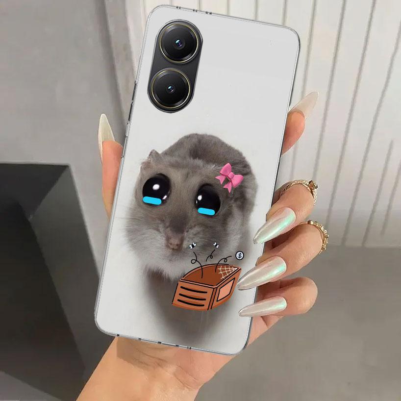 Funny Sad Hamster Meme Phone Case for Xiaomi Poco X5 X6 X7 Pro F7 Ultra M7 Redmi 15 15C 13 13C 12 12C 10 10A 10C 9 9A 9C 9T Shel