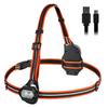 USB Rechargeable Running Lights, Runner Chest Lights Adjustable 3 Lighting Modes Headlamp Flashlights, Walking Lights