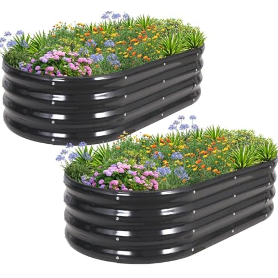 

Galvanized Raised Garden Bed Planter Garden Boxes Outdoor Raised Beds for Gardening 4x2x1ft Metal Garden Bed Kit for Vegetables United States
