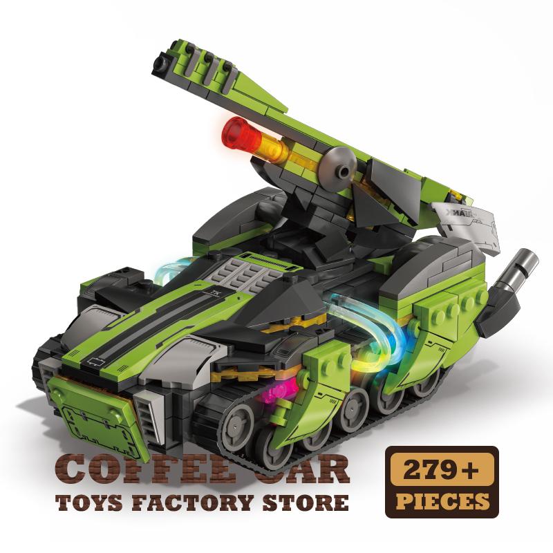 

Sci-fi City Remote Control Tank Bricks Puzzle Toys 3 In 1 Cyberpunk Armored Car MOC Blocks Military Vehicle Building Model Gifts