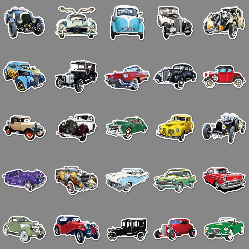 102 Off-road Vehicle Vintage Car Doodle Personalized Laptop Scooter Suitcase Waterproof Decorative Stickers