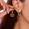 Fashion Sakura Cherry Blossoms Flower Earrings Stud Dangle for Women Wedding Party Christmas Party Jewelry Gift