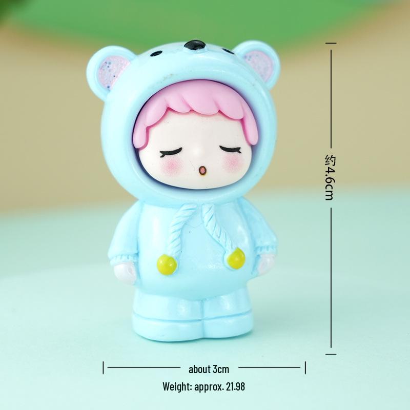 Mengli Little Bear Resin Desktop Ornament - Cute, Trendy Cartoon Decoration for Home or Office