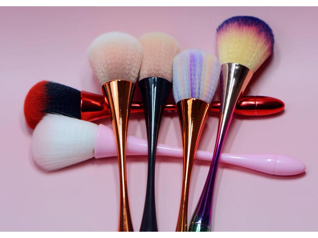 Nail Art Dust Removal Brush - Colorful Small Waist Design for Cleaning and Loose Powder Application