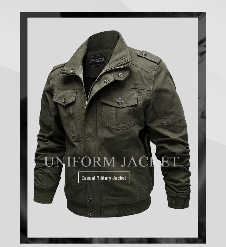 Men's Outdoor Stand Collar Zipper Jacket, European/American Style, Plus Velvet, Thickened for Autumn/Winter.