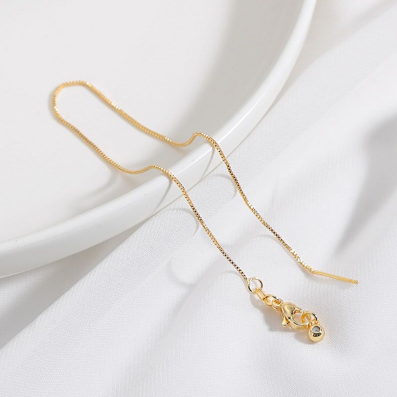 

14 K18k Gilded Needle Box Chain Universal Bracelet Beads of Necklace Jewelry Handmade DIY Ingredients Accessories