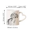 Harrier - cup with a dog, adorable cup with a heart-shaped handle, universal gift from the Art-Dog brand