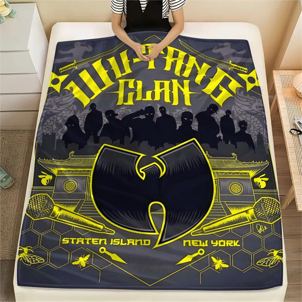 1 Pieza Manta de Franela con Estampado Wu-Tang Clan, Alta Calidad Para Todas las Estaciones, Decoración del Hogar, Calidez y Comodidad, Perfecta para Regalos de Navidad