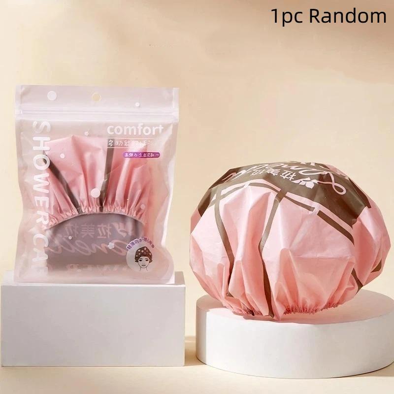 Waterproof Shower Caps - 100% Waterproof Thickened Single-Layer Head Cover For Women'S Hair Protection