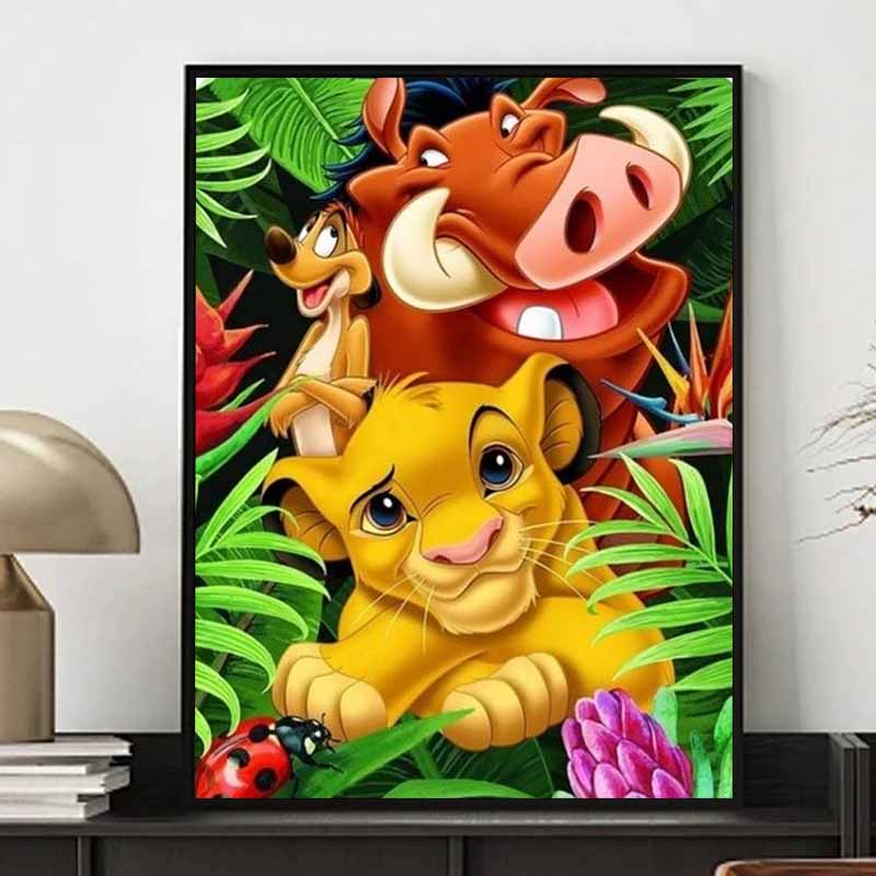 Disney Pittura con Diamanti Re Leone Pittura Artistica Strass Mosaico 5D Fatto a Mano Fai da Te Punto Croce Regalo Decorazione per la Casa