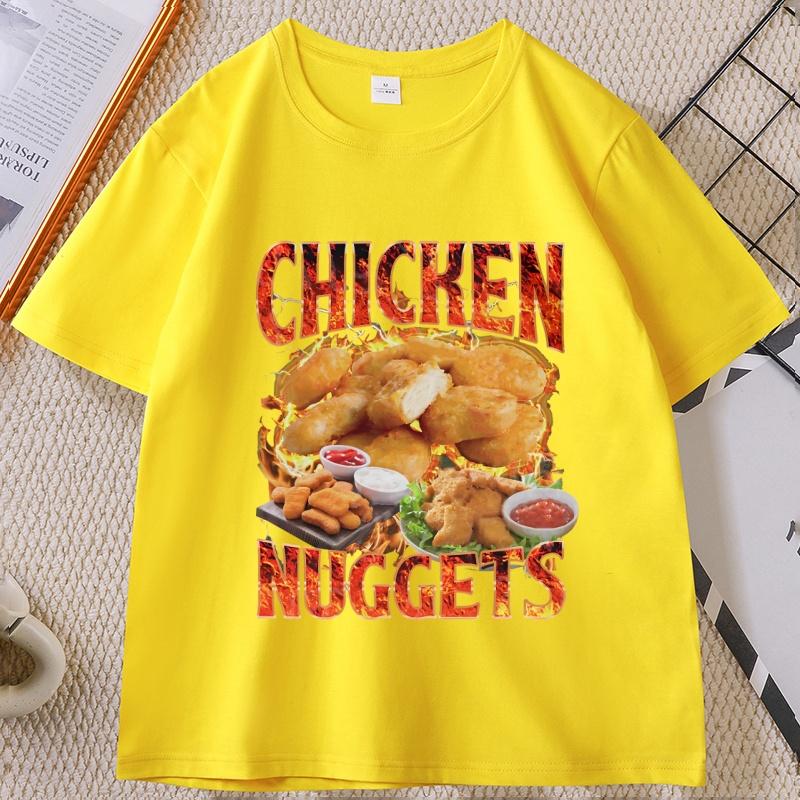 Chicken Nuggets Vintage 90s Graphic Tshirt for Unisex Women Cotton Short Sleeve Round Neck Printed Tshirt Unisex Vintagel Unisex Tops