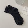 Ladies Spring and Summer Thin Sweet Bow Breathable Sweat Absorbing Short Cotton Socks