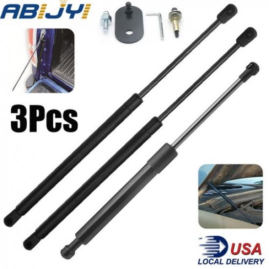Front Hood+Rear Tailgate Gas Shock Struts For Ford F-250/F-350 Super Duty 3Pcs