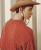 KNITTED Linen Cable Collar Half Knit Orange