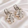 European and American Earrings, Geometric Light Luxury Pleated Design, High-end Stud Earrings, Women's Versatile Niche Earrings