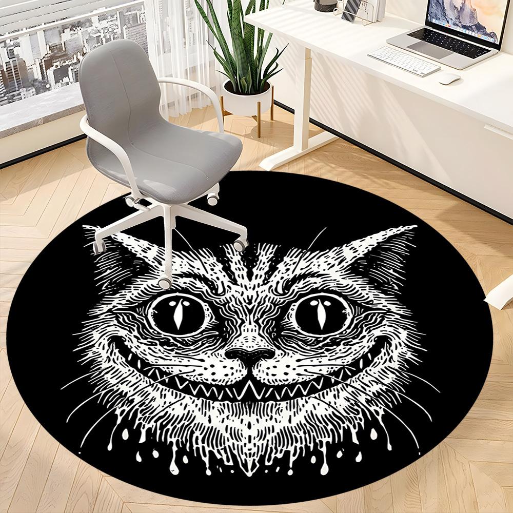 1pc Whiskers Whimsy Office Round Area Rug, Under Office Chairs Bedroom Living Room Home Decor, Room Deco, Available in Various Sizes