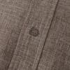 Men Stand Collar Half Placket Chest Pocket Short Sleeve Cotton Linen Shirt Solid Loose Breathable Casual Summer Blouse