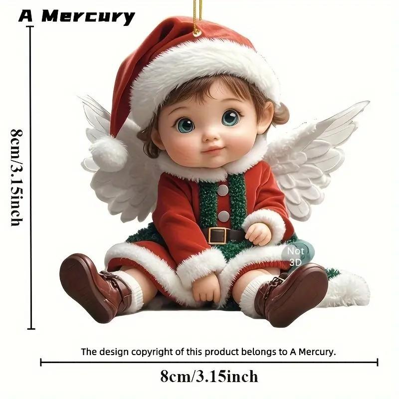 

Акриловый орнамент, вдохновленный ангелами, 2D-подвеска в виде феи для автомобильных брелоков, украшений для приборной панели, аксессуаров для рюкзаков, кошельков, украшений для рождественской елки M