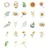 45Pcs/set Chrysanthemum and Sunflower Flowers Stickers Decorative Sticker Diary Stationery Album Sticker Flakes Scrapbooking