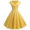 Kurzärmliges Swing-Kleid im Retro-Hepburn-Stil mit hoher Taille