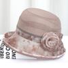 New middle-aged mother foreign elegant summer breathable thin sunscreen sunshade curled flower fashion mesh hat