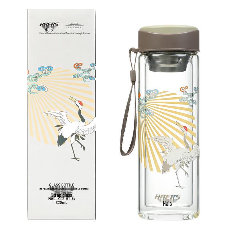 HAERS Forbidden City Cloud Crane Glass Cup 320ml
