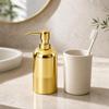 300ml Liquid Dispenser with Pump Gold Electroplated for Bathroom Counter, Vanity