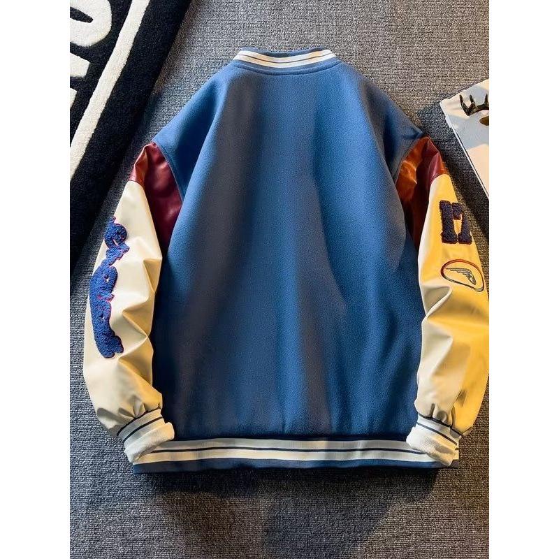 Men's 2023 Trendy Baseball Jacket: Spring/Autumn Style with Towel Embroidery – Versatile for Couples