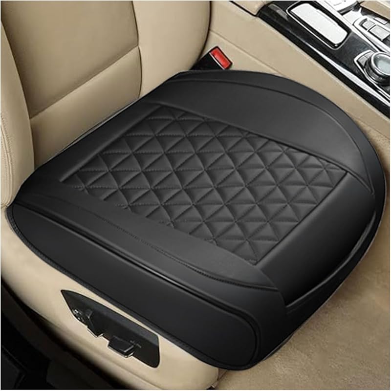 Leather Car Seat Cover, Auto Front Bottom Seat Cover Luxury Car Seat Protector Anti-Slip Waterproof Cushion Cover With Storage Pocket, For Most Cars,