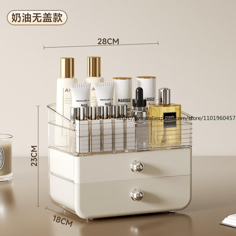 High-End Rotating Makeup Organizer with Mirror All-in-One Desktop Storage for Brushes Lipsticks Eyeshadows