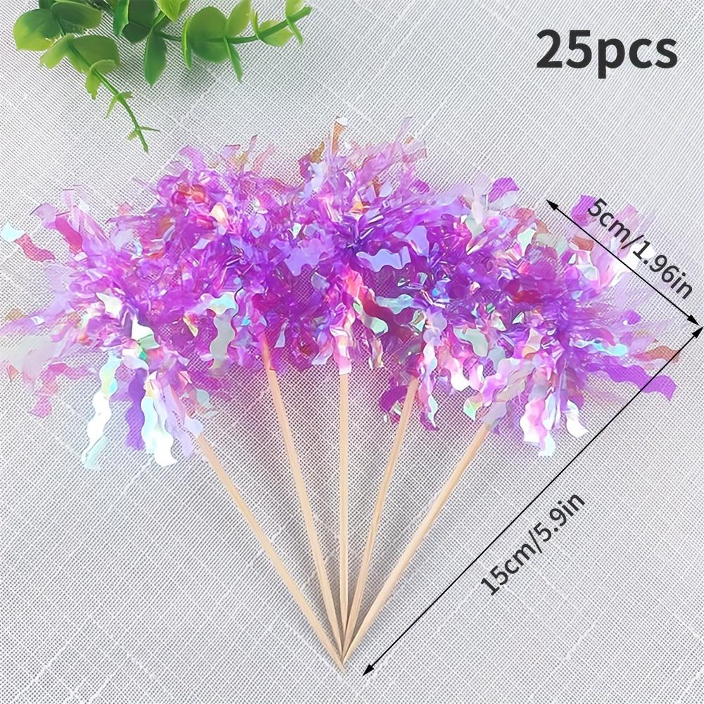 25-Piece Cake Decoration Set Colorful Edging Raindrop Design Birthday Baking Cake Topper Party Decoration Accessories