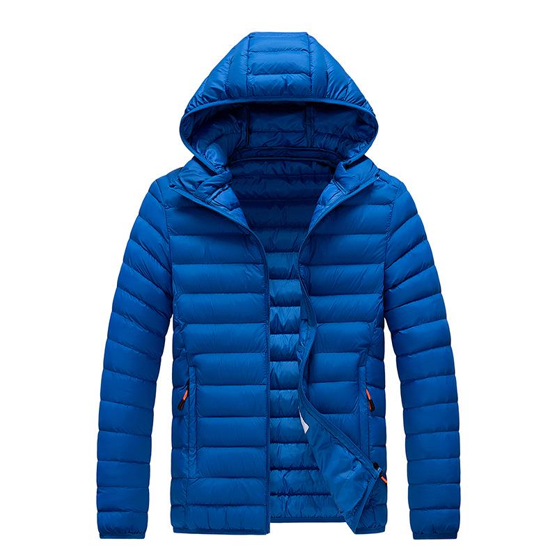 Men's Plus Size Multicolor Lightweight Cotton-Padded Winter Jacket with Detachable Hood