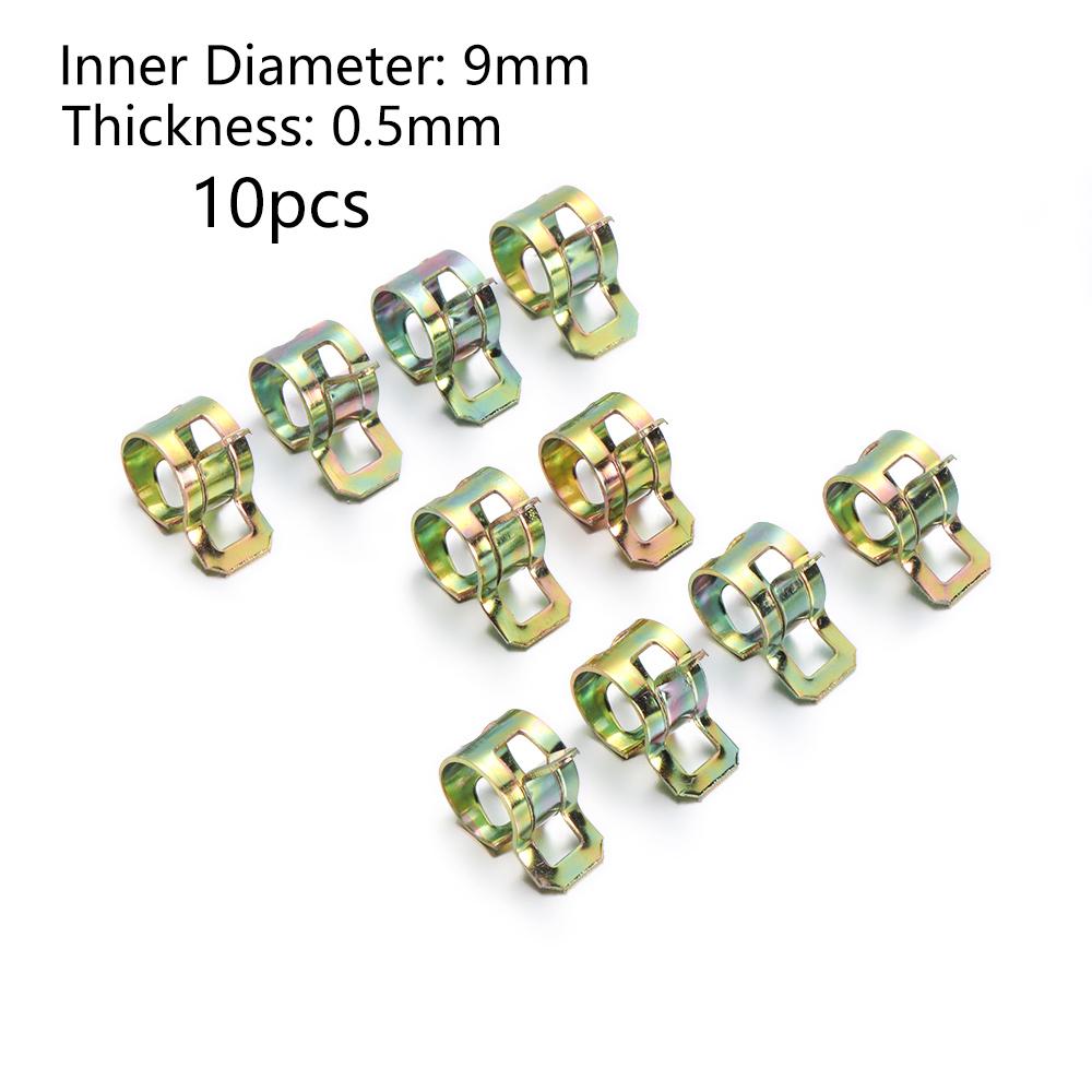 10Pcs Hot Galvanized 5-16mm Tube Clamp Fastener Fuel Oil Line Water Hose Pipe Spring Clips