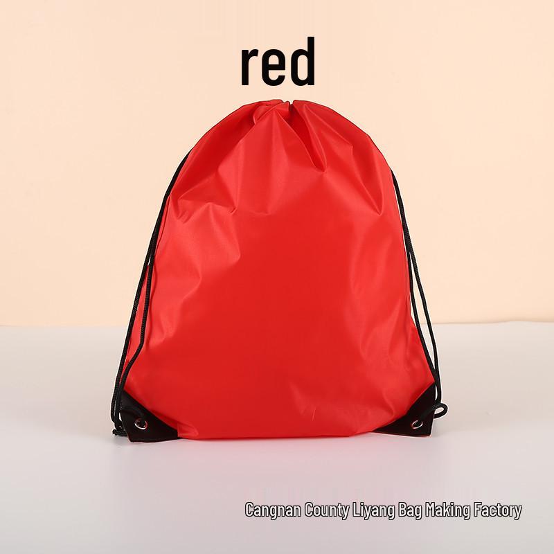 Colorful Polyester Handheld and Shoulder Strap Drawstring Bag for Storage and Sports