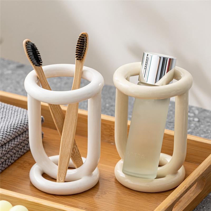 Toothbrush Holder Bathroom Shelving Toothpaste Holder Storage Rack Bathroom Product Shelf Desktop Storageholdera Durable