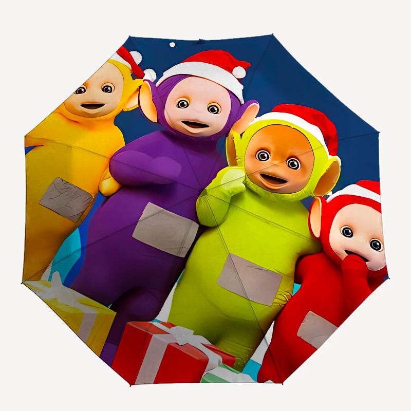 Teletubbies, Christmas Automatic Opening and Closing, 8 Rib Structure Portable Umbrella, Suitable for Men and Women In All Seasons  Perfect