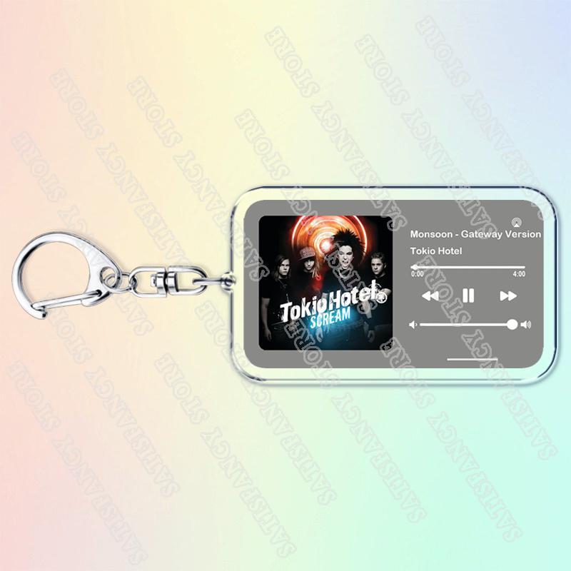 Portachiavi Musicali Tokio Hotel per Donne Accessori Borsa Automatico Schrei Monsoon Tom Bill Kaulitz Canzoni Portachiavi Gioielli Regali per Fan