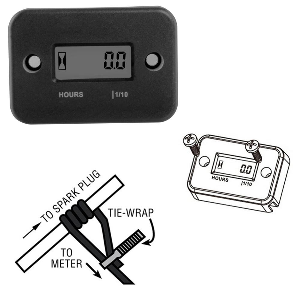 Inductive Tachometer Hour Meters for Motorcycle/Boat Engines Counter Hour Meter Hour Tachometer Waterproof
