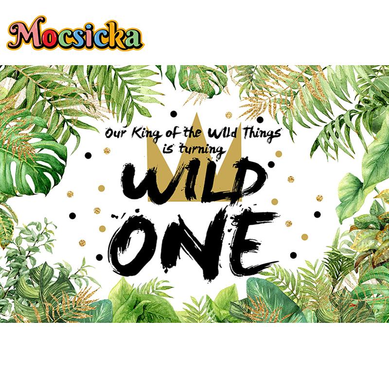 Mocsicka Safari Birthday Party Photography Background Forest Jungle Baby Shower Children Customized Photo Backdrop Banner