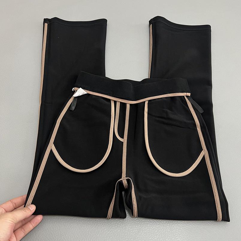 

Women s Black Micro-Flare Bell-Bottom Pants: Slimming, Leg-Lengthening, Casual Style, Elastic, Perfect for Spring. Large