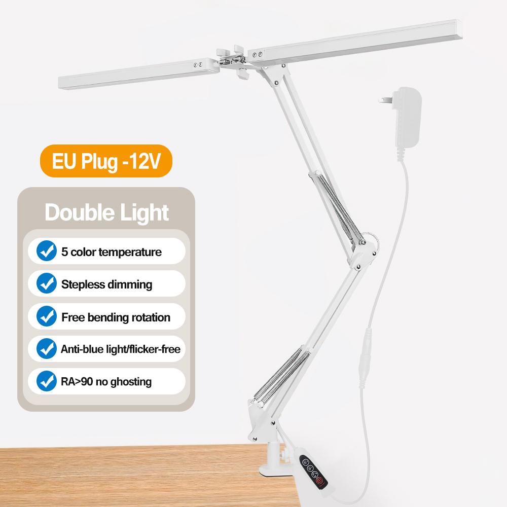 Double Head LED Desk Lamps Dimmable Led Computer Monitor Light Adjustable USB Table Lamp Office Study Reading Lighting Fixture
