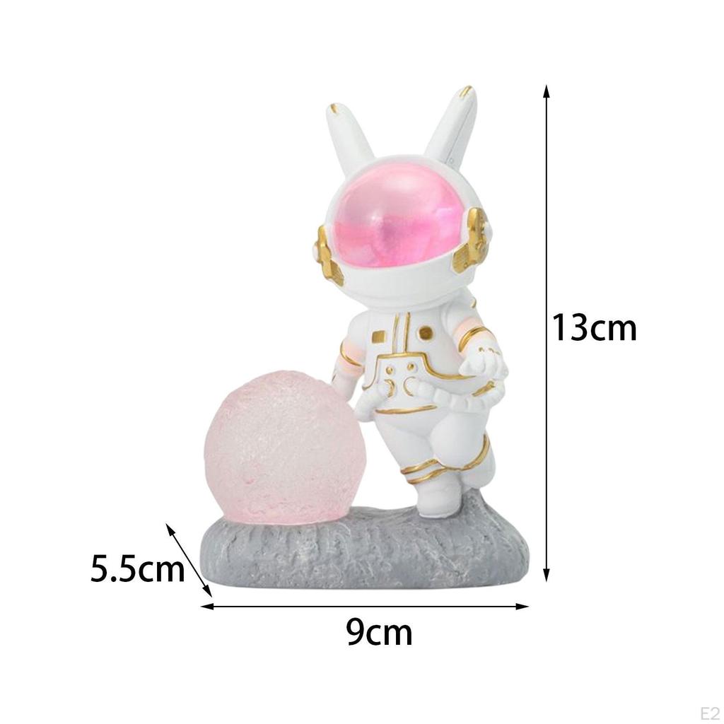 Resin Space Rabbit Phone Holder Decorative Cute for Car Dashboard Decoration