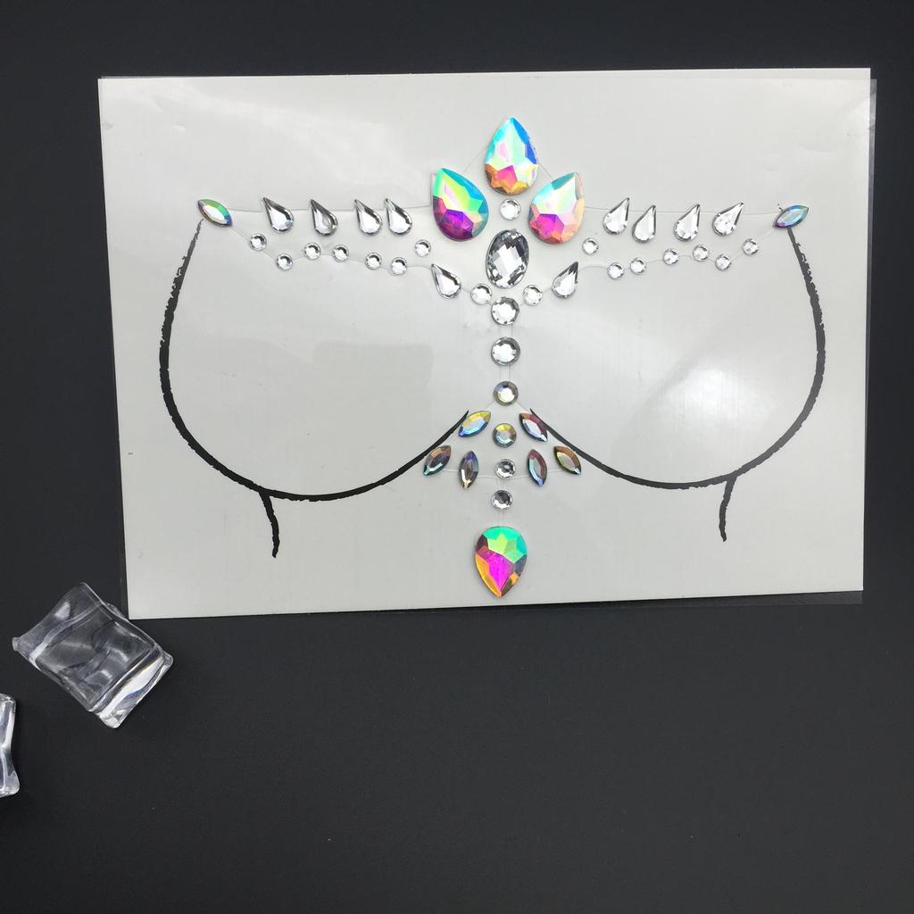 High-Quality Rhinestone Tattoo Stickers for Face and Nipple 